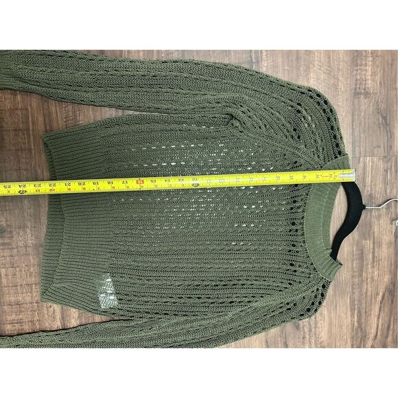 Equipment Femme Green Crochet Crewneck Sweater, Sz XS - Picture 2 of 7